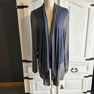 Sunday Gray and Blue Draped Cardigan